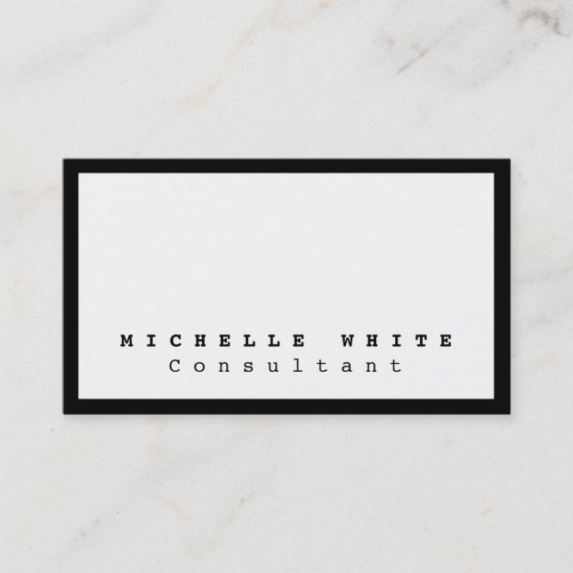 Tarjeta De Visita Moderno profesional de la moda de los Black White  (Anverso)