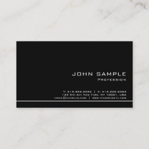 Tarjeta De Visita Moderno profesional de moda blanco negro semibrill