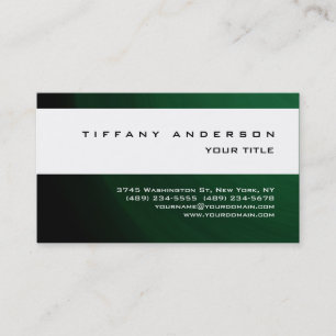 Tarjeta De Visita Moderno profesional de moda de franja blanca verde