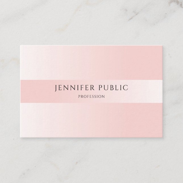 Tarjeta De Visita Moderno profesional de moda Rubor Pink (Anverso)