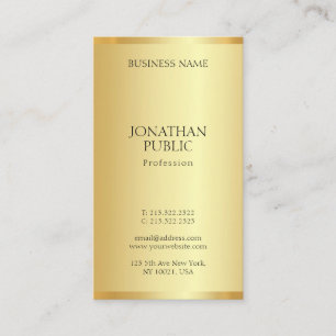 Tarjeta De Visita Moderno profesional de oro moderno elegante simple