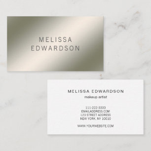 Tarjeta De Visita Moderno profesional de plata luminosa minimalista