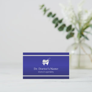 Tarjeta De Visita Moderno Profesional Dental Azul
