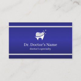 Tarjeta De Visita Moderno Profesional Dental Azul 