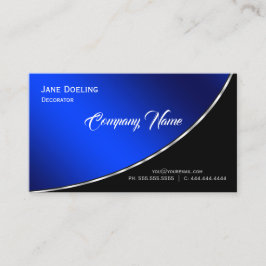 Tarjeta De Visita Moderno Profesional Elegante Azul Brillante