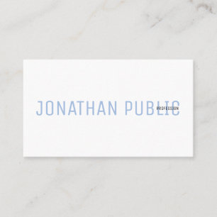 Tarjeta De Visita Moderno Profesional Elegante Azul y Blanco Simple