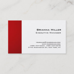 Tarjeta De Visita Moderno Profesional Elegante Blanco Llanto Rojo