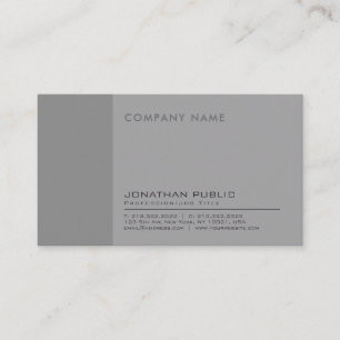 Tarjeta De Visita Moderno Profesional Elegante Compañía Gris Plain