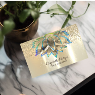 Tarjeta De Visita Moderno Profesional  Elegante, Diamantes, Loto Chi