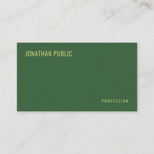 Tarjeta De Visita Moderno Profesional Elegante Faux Gold Textos Verd