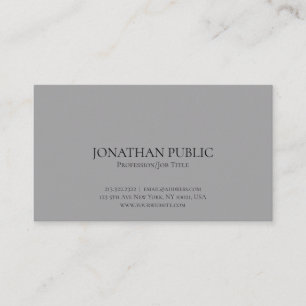 Tarjeta De Visita Moderno profesional elegante gris simple llano