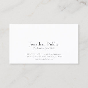 Tarjeta De Visita Moderno Profesional Elegante Llanto Blanco Limpio