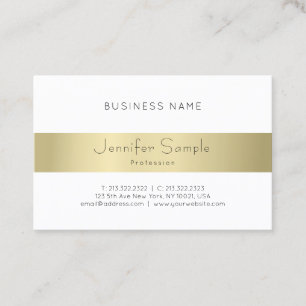 Tarjeta De Visita Moderno Profesional Elegante Llanura Mínima De Oro