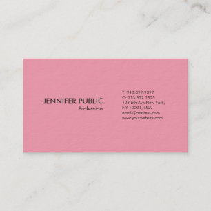 Tarjeta De Visita Moderno Profesional Elegante Lujo Rosa