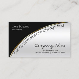 Tarjeta De Visita Moderno Profesional Elegante Luz Negra Plata