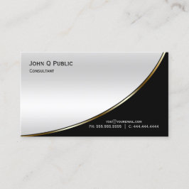 Tarjeta De Visita Moderno Profesional Elegante Luz Negra Plata