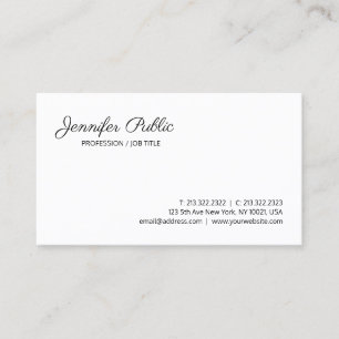 Tarjeta De Visita Moderno profesional Elegante Moda limpia Llanura b