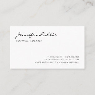 Tarjeta De Visita Moderno profesional Elegante Moda limpia Llanura b