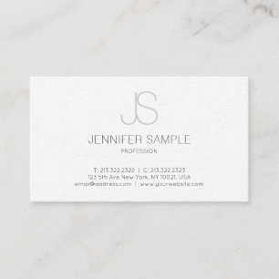 Tarjeta De Visita Moderno profesional elegante Monograma blanco eleg
