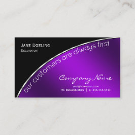 Tarjeta De Visita Moderno profesional elegante morado negro