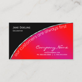 Tarjeta De Visita Moderno profesional elegante negro brillante Crims
