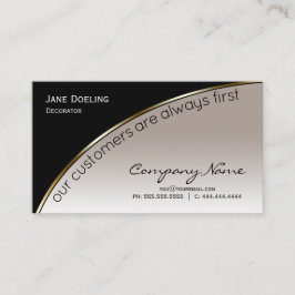 Tarjeta De Visita Moderno Profesional Elegante Negro Champagne Gold