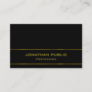Tarjeta De Visita Moderno Profesional Elegante Nombre Dorado Texto N