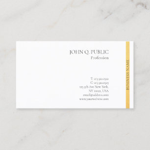 Tarjeta De Visita Moderno Profesional Elegante Oro Blanco Simple