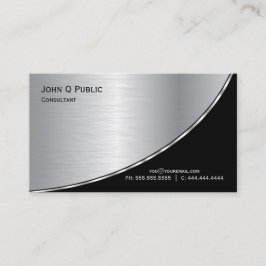 Tarjeta De Visita Moderno Profesional Elegante Plata Negro