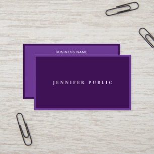 Tarjeta De Visita Moderno Profesional Elegante Púrpura Personalizado