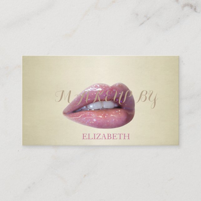 Tarjeta De Visita Moderno Profesional Elegante Purpurinoso-Lips (Anverso)