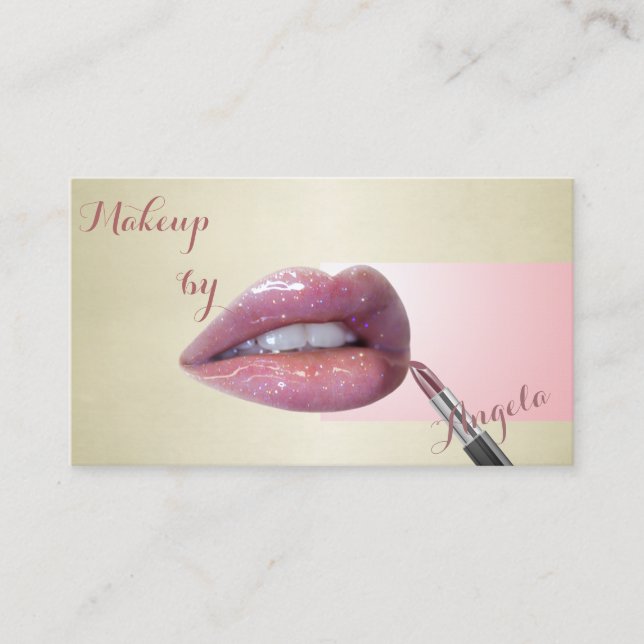 Tarjeta De Visita Moderno Profesional Elegante Purpurinoso-Lips (Anverso)