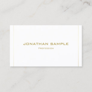 Tarjeta De Visita Moderno Profesional Elegante Simple Gold Striped