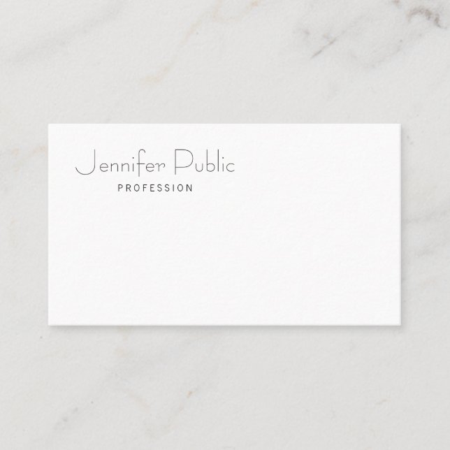 Tarjeta De Visita Moderno Profesional Elegante Simple Template Matte (Anverso)