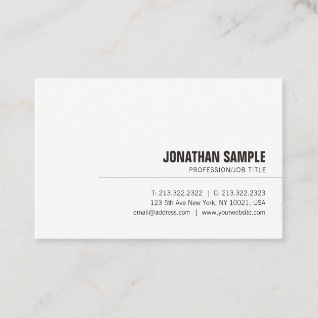 Tarjeta De Visita Moderno Profesional Elegante Simple Y Único Llanto (Anverso)