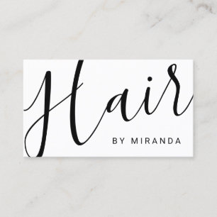 Tarjeta De Visita Moderno profesional estilo de cabello negro y blan