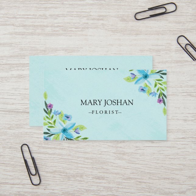 Tarjeta De Visita Moderno Profesional Floral Florista (Anverso/Reverso In Situ)
