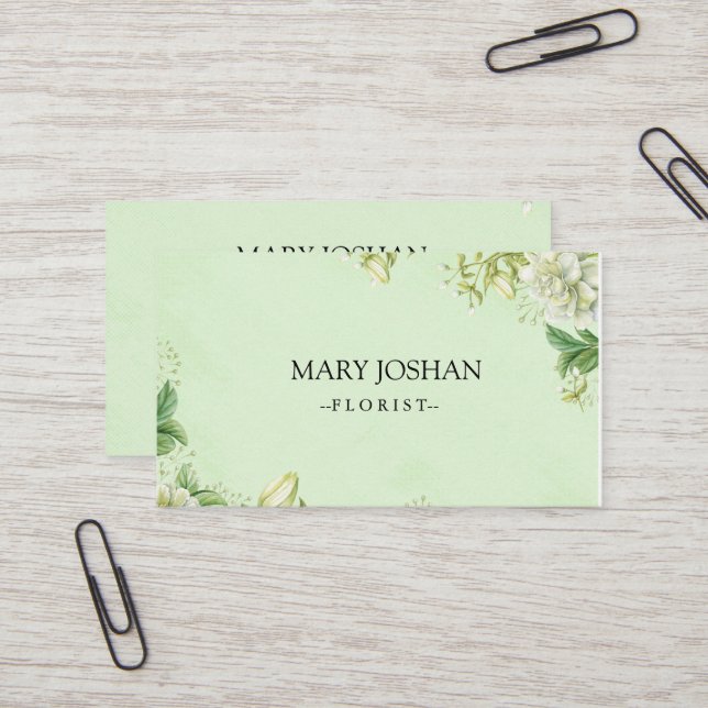 Tarjeta De Visita Moderno Profesional Floral Florista (Anverso/Reverso In Situ)