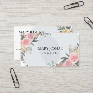 Tarjeta De Visita Moderno Profesional Floral Florista