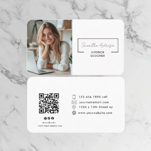 Tarjeta De Visita Moderno profesional Foto con código QR