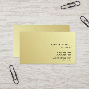 Tarjeta De Visita Moderno Profesional Gold Look Premium Linen Luxe