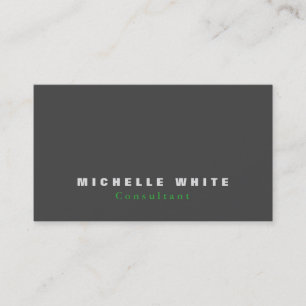 Tarjeta De Visita Moderno profesional gris elegante llano simple