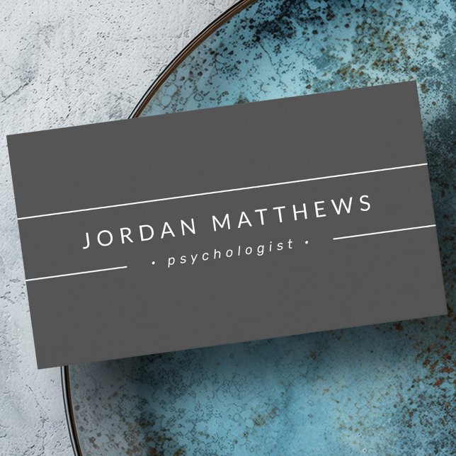 Tarjeta De Visita Moderno profesional gris minimalista (Minimal gray modern professional business card)
