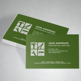 Tarjeta De Visita Moderno Profesional Handyman Services Green