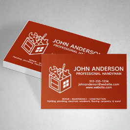 Tarjeta De Visita Moderno Profesional Handyman Services Red
