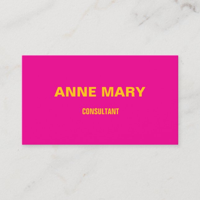 Tarjeta De Visita Moderno profesional Hot Pink Naranja Trendy (Anverso)