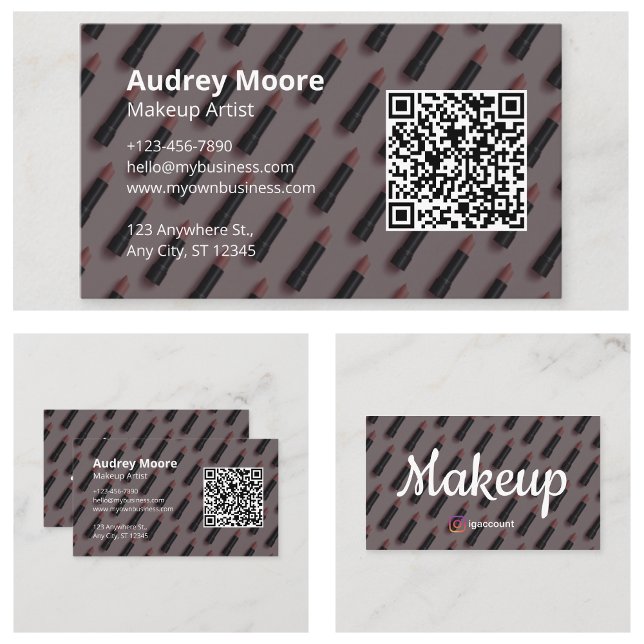 Tarjeta De Visita Moderno Profesional Look Templates Artista de maqu (Modern Professional Look Templates Makeup Artist Business Card
)