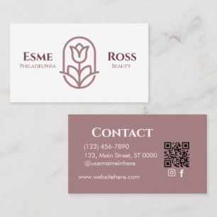 Tarjeta De Visita Moderno profesional Mauve Floral rosa estilo