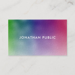 Tarjeta De Visita Moderno profesional Minimalista Colorful Elegant