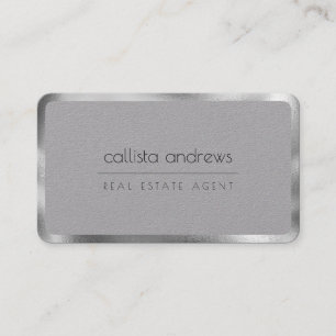 Tarjeta De Visita Moderno profesional Minimalista de borde gris plat